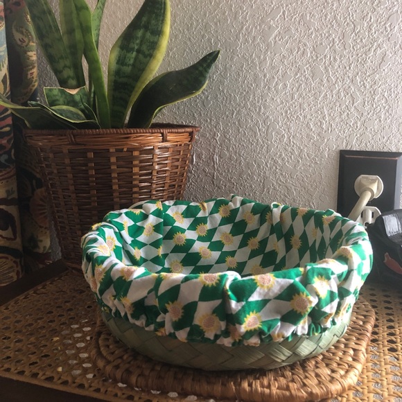 Groovy Vintage Green Sunflower Basket - Picture 8 of 13